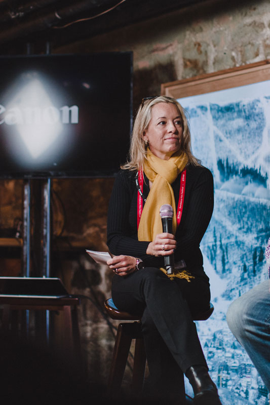 Moderator Nadia Albright, co-founder, co-publisher Below The Line / Photo by Carla Boecklin