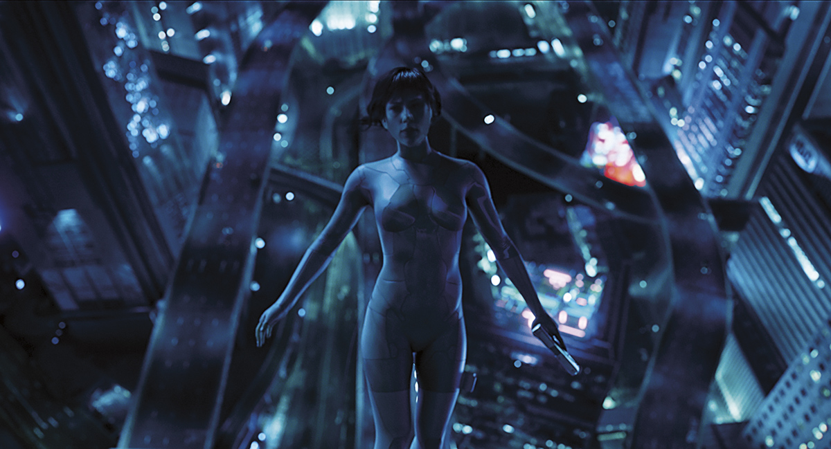 Scarlett Johansson plays Major in Ghost in the Shell from Paramount Pictures and DreamWorks Pictures.