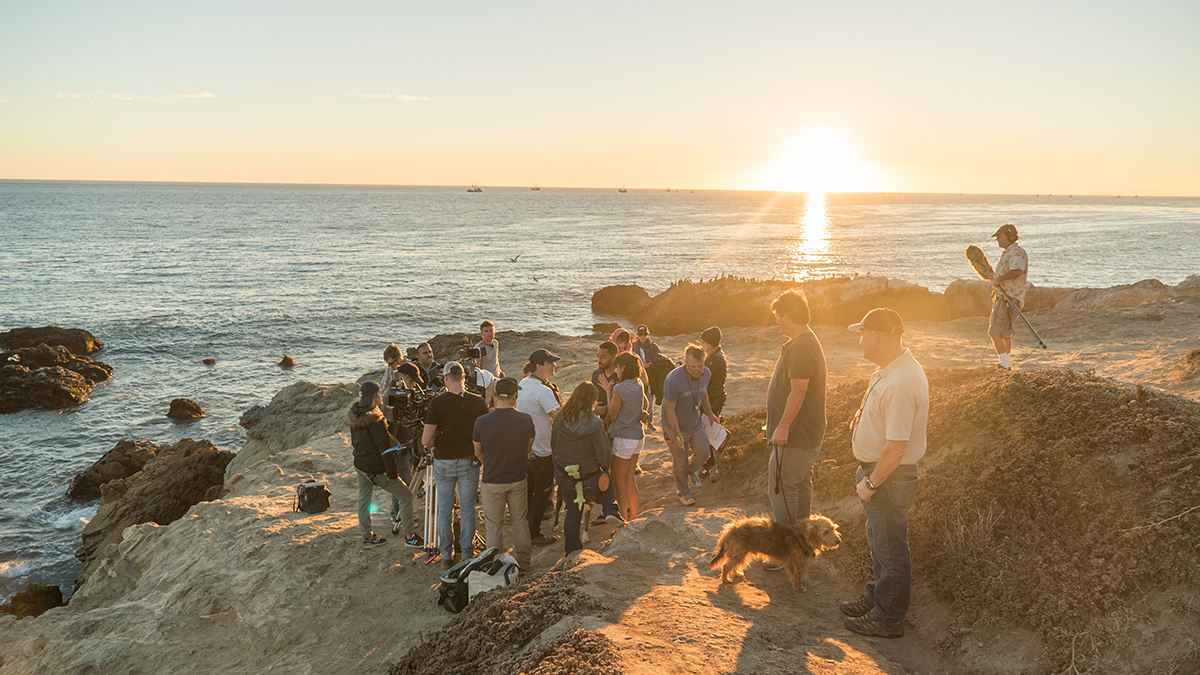 The crew of DOG DAYS on the set in Malbu, CA.