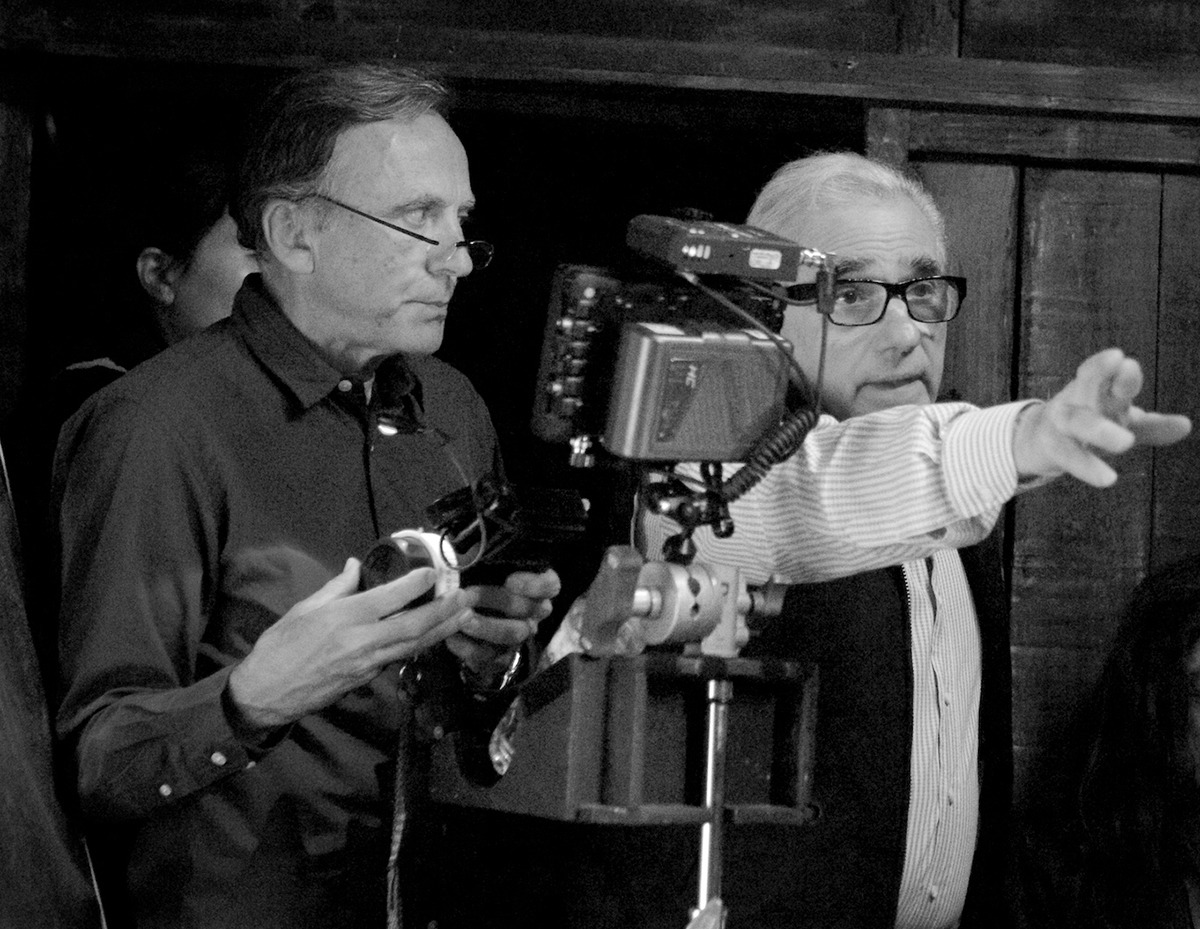 Veselic (L) on the set of Silence with Martin Scorsese / Photo by Kerry Brown