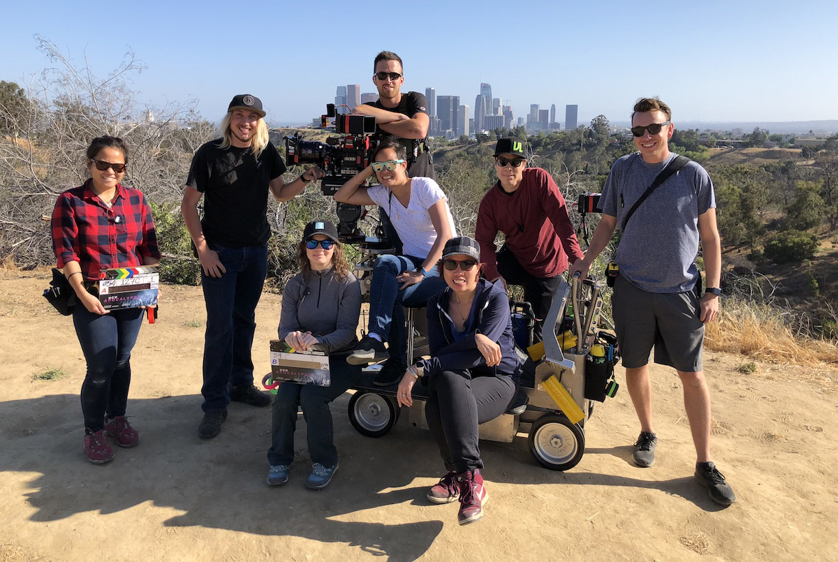 Now Apocalypse Camera team from left to right: A-camera 2nd AC Michaela Angelique, A-camera 1st AC Derek Plough, B-camera 2nd AC Brittany Meadows A-camera Operator Yvonne Chu, Digital Loader Issac Guy, DP Sandra Valde-Hansen, B-camera Operator/Steadicam Jesse Bactat, SOC, B-camera 1st AC Paul Auerbach / Photo by Katrina Marcinowski