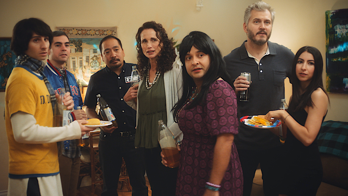 Donny Divanian, Brent Weinbach, Kevin Camia, Andie MacDowell, Frankie Quinones, Christian Duguay and Chase Berstein / Courtesy of John Rutland / Sundance Institute